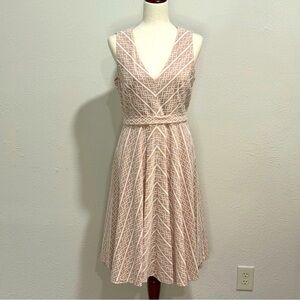 Tommy Hilfiger Pink Patterned Fit and Flare Dress Size 10